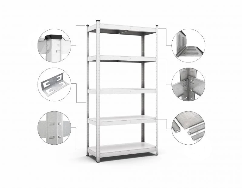 Стелаж 1800x900x400 мм Меткас Бюджет сірий метал полиці 5 шт. цинкований (40535219)